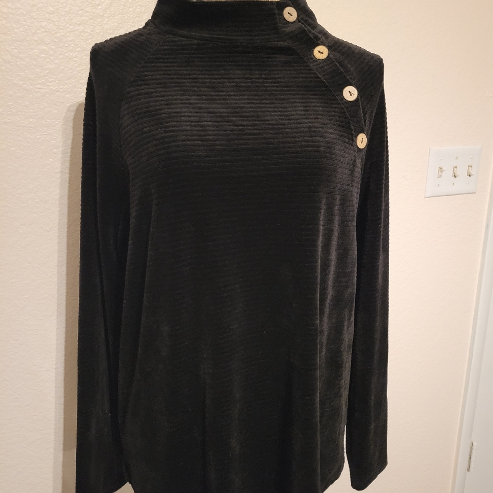 White Birch ribbed velvet top. Large